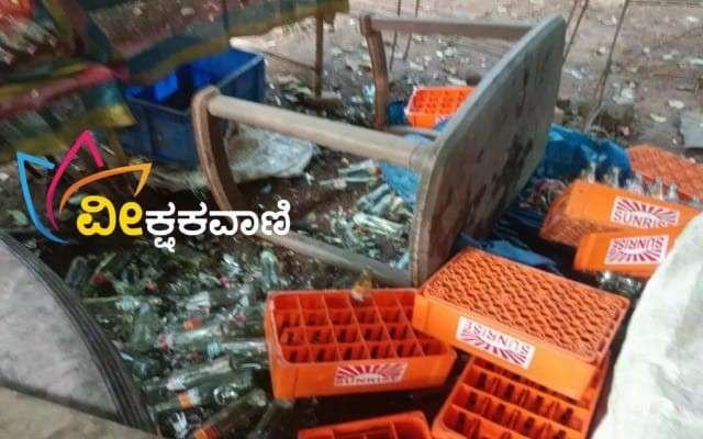 ಗೂಡು ಅಂಗಡಿಯನ್ನು ಧ್ವಂಸಗೊಳಿಸಿದ ಕಿಡಿಗೇಡಿಗಳು.