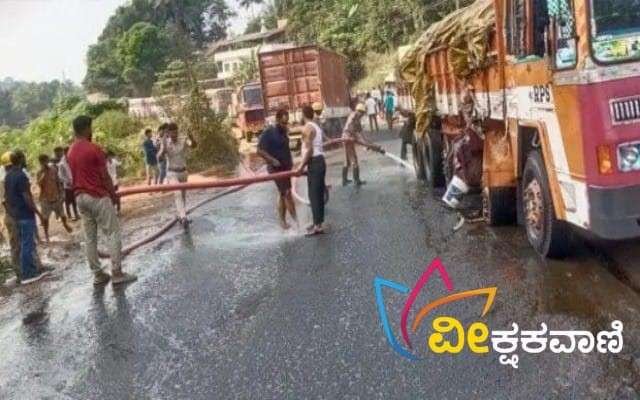 ಲಾರಿಗಳ ನಡುವೆ ಮುಖಾಮುಖಿ ಡಿಕ್ಕಿ