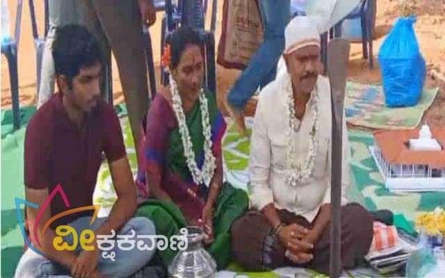 ಪೂಜೆಯಲ್ಲಿ ವಿನೋದ್​ ರಾಜ್​, ಪತ್ನಿ ಅನು ಹಾಗೂ ಪುತ್ರ ಯುವರಾಜ್​ ಭಾಗಿಯಾಗಿದ್ದರು.