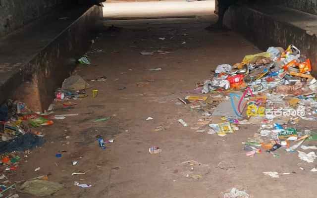 Garbage piled up at Uppala Bus Stand
